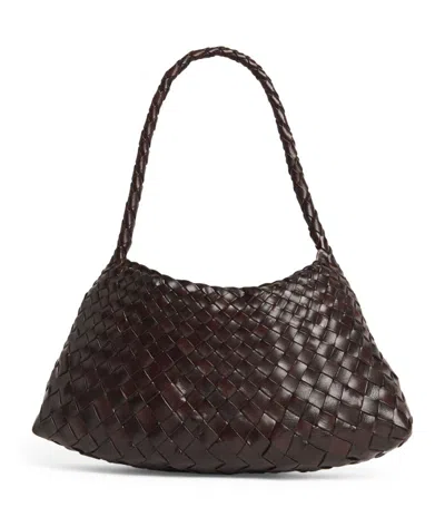 Dragon Diffusion Leather Rosanna Shoulder Bag In Dark Brown