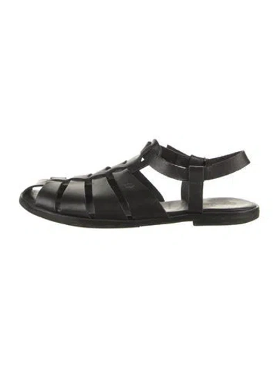 Pre-owned Dragon Diffusion Leather Sandals In Black