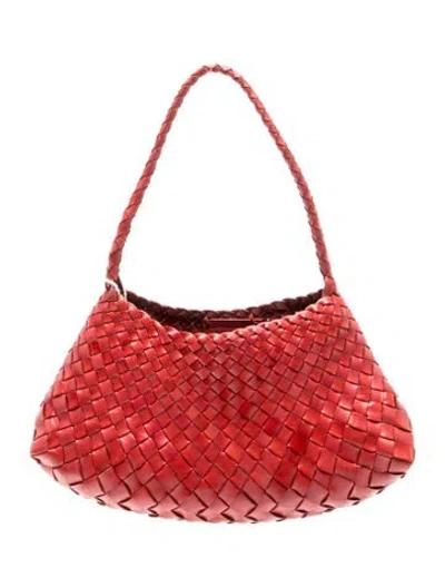 Pre-owned Dragon Diffusion Leather Shoulder Bag In Burgundy