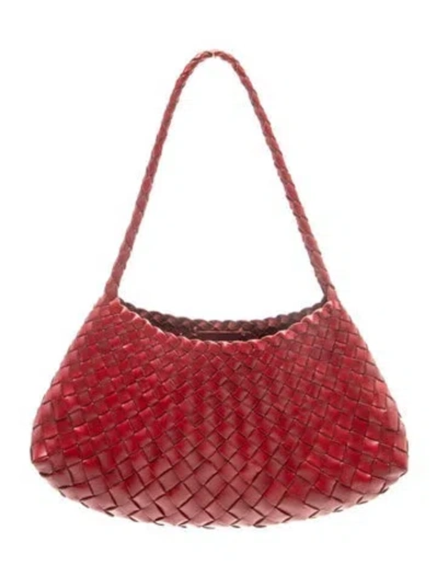 Pre-owned Dragon Diffusion Leather Shoulder Bag In Burgundy