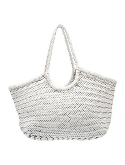 Pre-owned Dragon Diffusion Leather Shoulder Bag In White