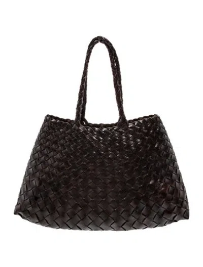 Pre-owned Dragon Diffusion Leather Top Handle Bag In Black