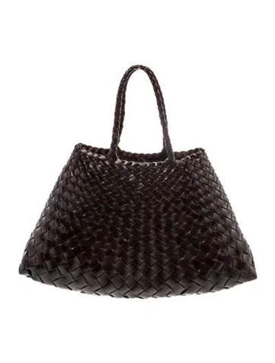 Pre-owned Dragon Diffusion Leather Top Handle Bag In Black