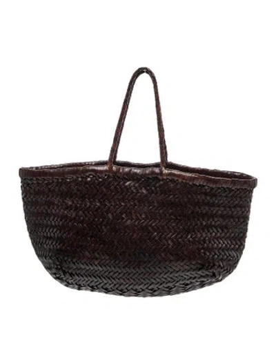 Pre-owned Dragon Diffusion Leather Top Handle Bag In Black