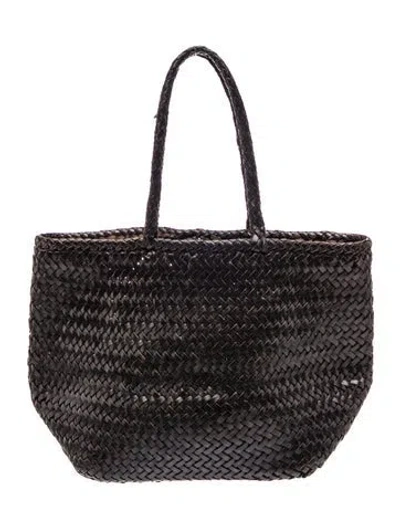 Pre-owned Dragon Diffusion Leather Top Handle Bag In Black