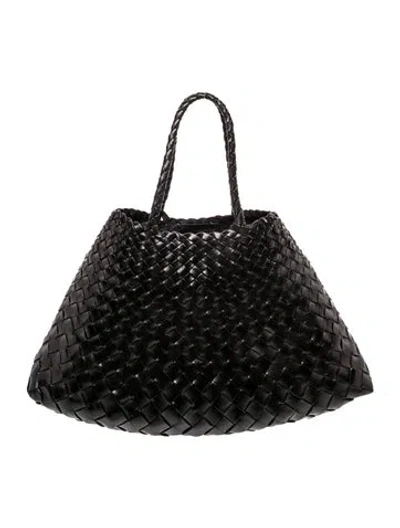 Pre-owned Dragon Diffusion Leather Top Handle Bag In Black