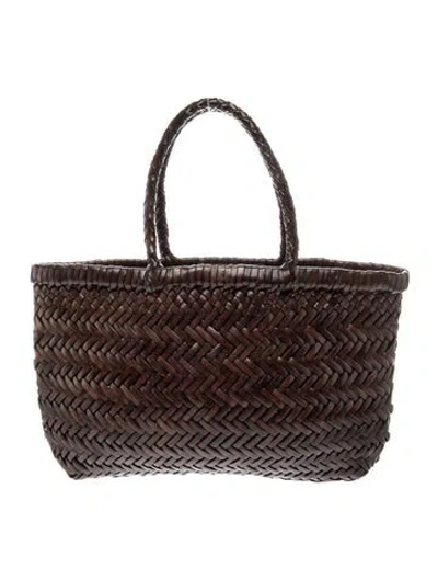 Pre-owned Dragon Diffusion Leather Top Handle Bag In Brown