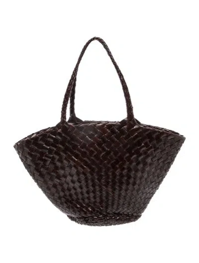 Pre-owned Dragon Diffusion Leather Top Handle Bag In Brown
