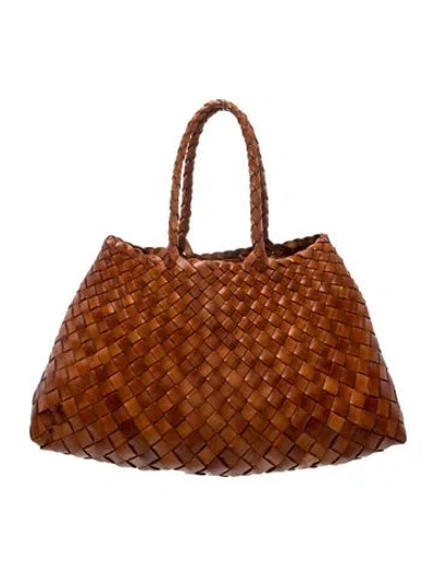 Pre-owned Dragon Diffusion Leather Top Handle Bag In Brown