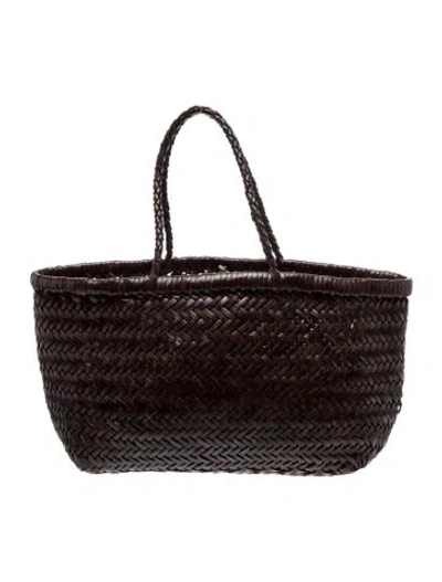 Pre-owned Dragon Diffusion Leather Top Handle Bag In Brown