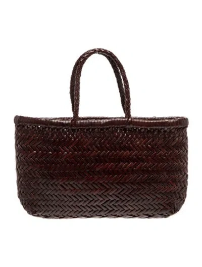 Pre-owned Dragon Diffusion Leather Top Handle Bag In Brown