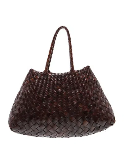 Pre-owned Dragon Diffusion Leather Top Handle Bag In Brown