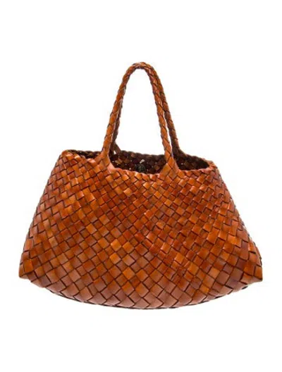 Pre-owned Dragon Diffusion Leather Top Handle Bag In Brown