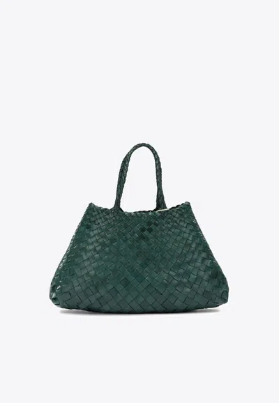 Dragon Diffusion Leather Top Handle Bag In Green