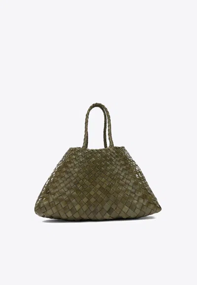 Dragon Diffusion Leather Top Handle Bag In Green