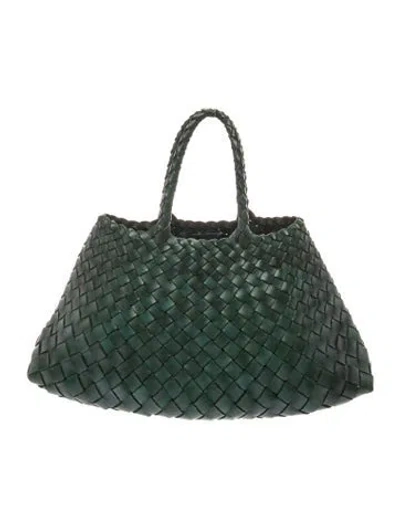 Pre-owned Dragon Diffusion Leather Top Handle Bag In Green