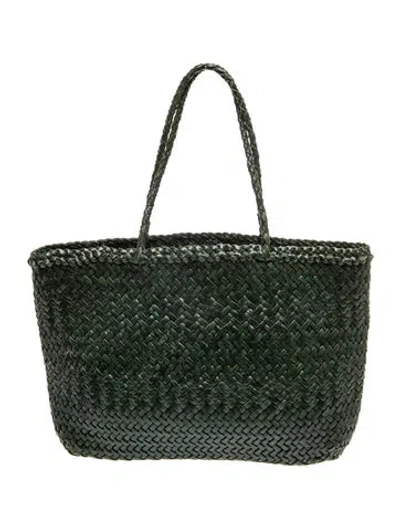 Pre-owned Dragon Diffusion Leather Top Handle Bag In Green