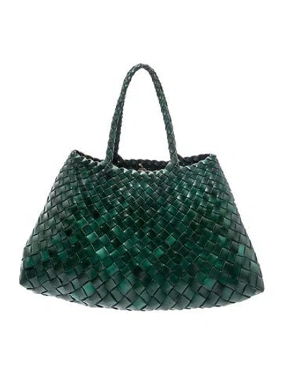 Pre-owned Dragon Diffusion Leather Top Handle Bag In Green