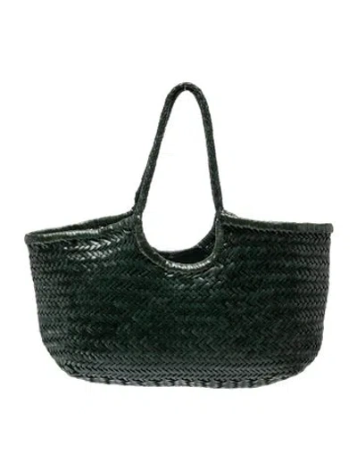 Pre-owned Dragon Diffusion Leather Top Handle Bag In Green