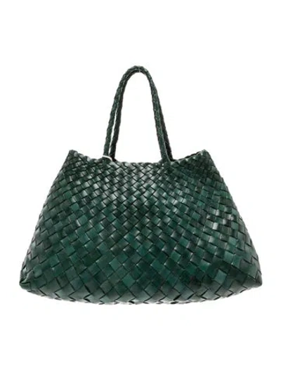 Pre-owned Dragon Diffusion Leather Top Handle Bag In Green