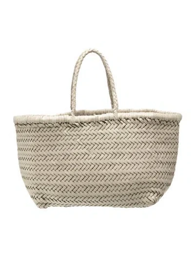 Pre-owned Dragon Diffusion Leather Top Handle Bag In Neutral