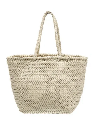 Pre-owned Dragon Diffusion Leather Top Handle Bag In Neutrals
