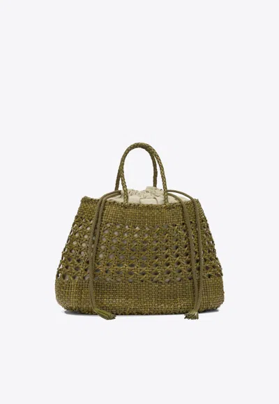 Dragon Diffusion Leather Tote Bag In Green