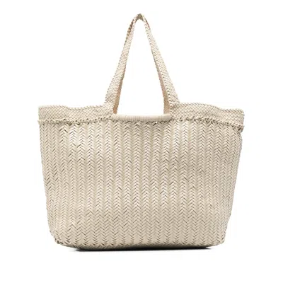 Dragon Diffusion Leather Tote Bags In Beige