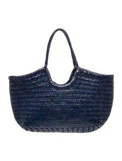 Pre-owned Dragon Diffusion Leather Tote In Blue
