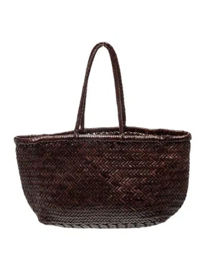 Pre-owned Dragon Diffusion Leather Tote In Brown