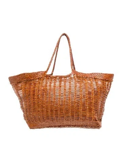 Pre-owned Dragon Diffusion Leather Tote In Brown