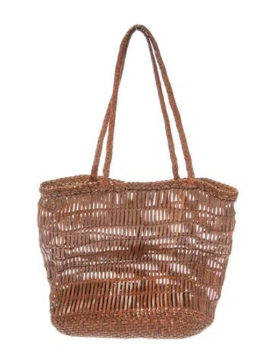 Pre-owned Dragon Diffusion Leather Tote In Brown