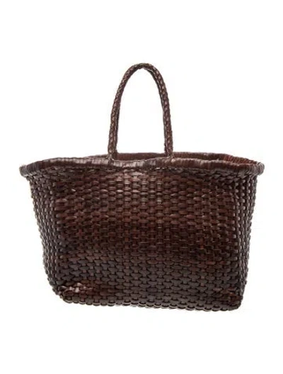 Pre-owned Dragon Diffusion Leather Tote In Brown