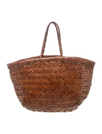 Pre-owned Dragon Diffusion Leather Tote In Brown