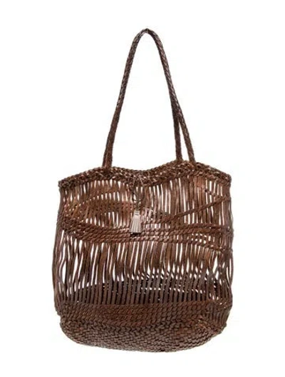 Pre-owned Dragon Diffusion Leather Tote In Brown