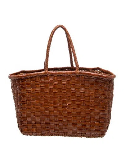 Pre-owned Dragon Diffusion Leather Tote In Brown