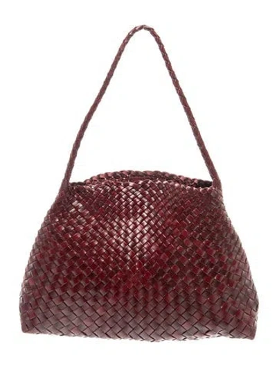 Pre-owned Dragon Diffusion Leather Tote In Burgundy