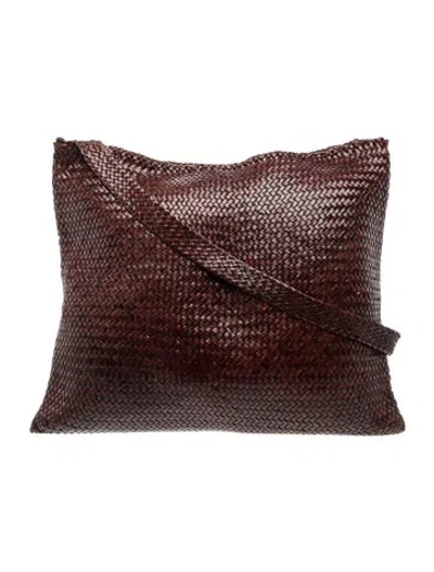 Pre-owned Dragon Diffusion Leather Tote In Burgundy