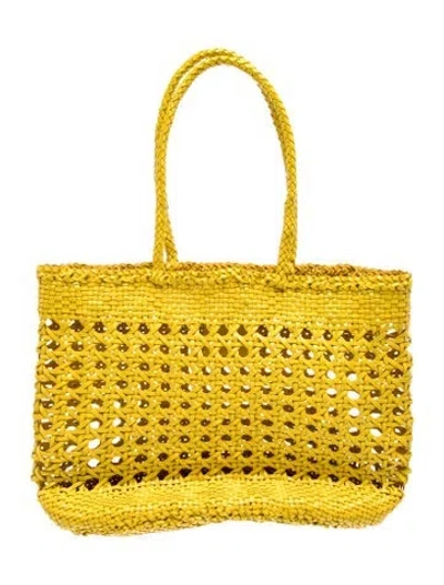 Pre-owned Dragon Diffusion Leather Tote Large In Yellow
