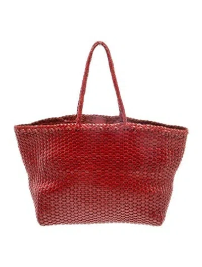 Pre-owned Dragon Diffusion Leather Tote In Red