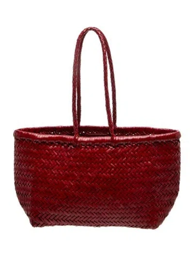 Pre-owned Dragon Diffusion Leather Tote In Red