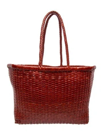 Pre-owned Dragon Diffusion Leather Tote In Red
