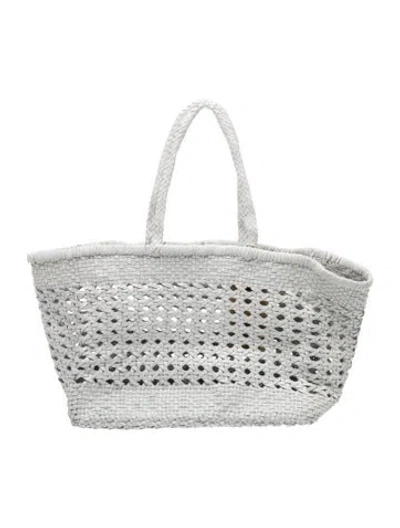 Pre-owned Dragon Diffusion Leather Tote In White