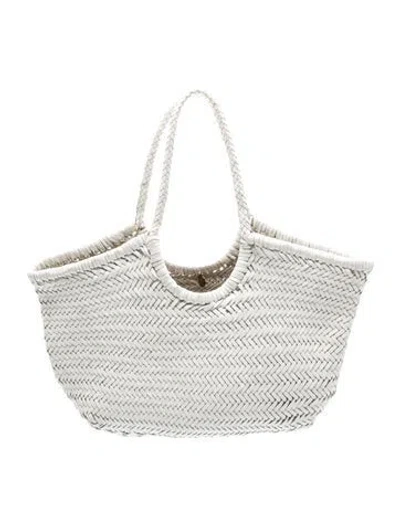 Pre-owned Dragon Diffusion Leather Tote In White