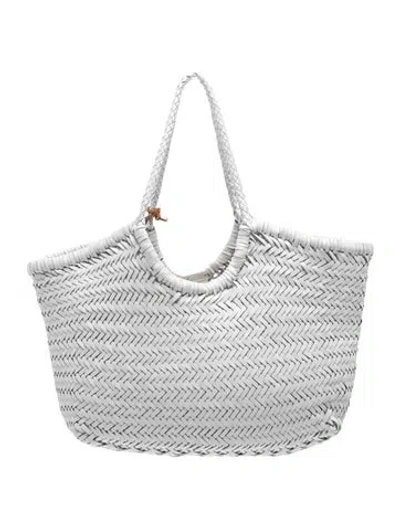 Pre-owned Dragon Diffusion Leather Tote In White