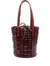 Dragon Diffusion Leather-woven Bucket Bag In Red