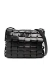 Dragon Diffusion Leather Woven Shoulder Bag In Black