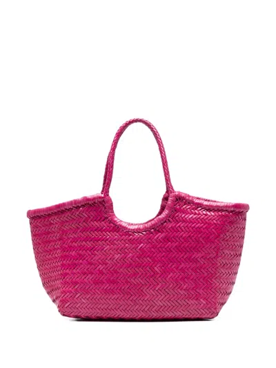 Dragon Diffusion Leather Woven Shoulder Bag In Pink
