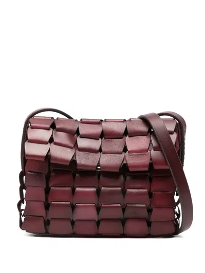 Dragon Diffusion Leather Woven Shoulder Bag In Purple