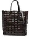 Dragon Diffusion Leather Woven Tote Bag In Black